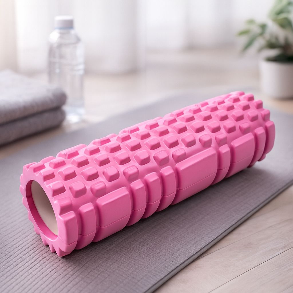 rouleau de massage couleur rose sport detente