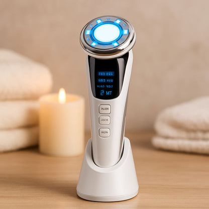 appareil massage visage salle de bain moment detente