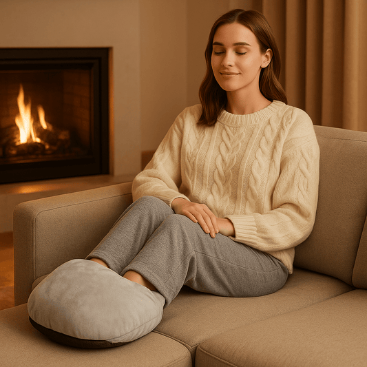 chauffe pieds femme detente hiver