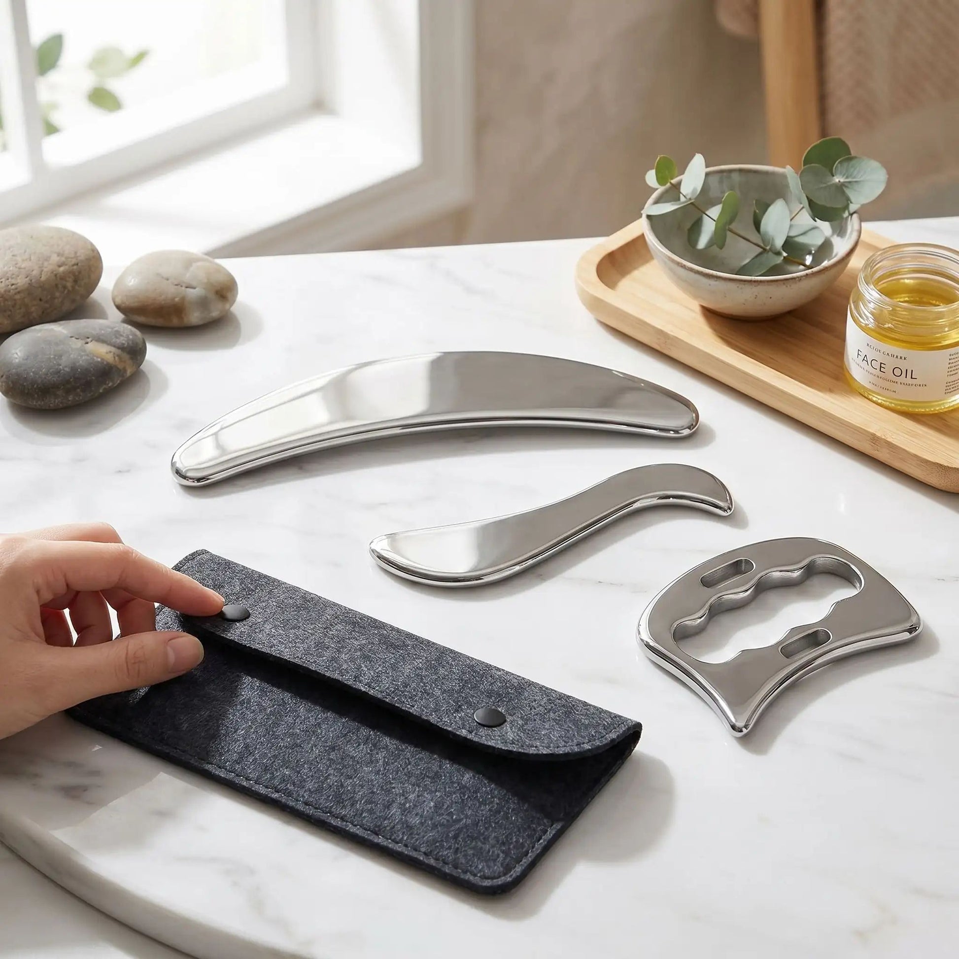 Gua sha | Coffret Glow Steel - Massage et moi