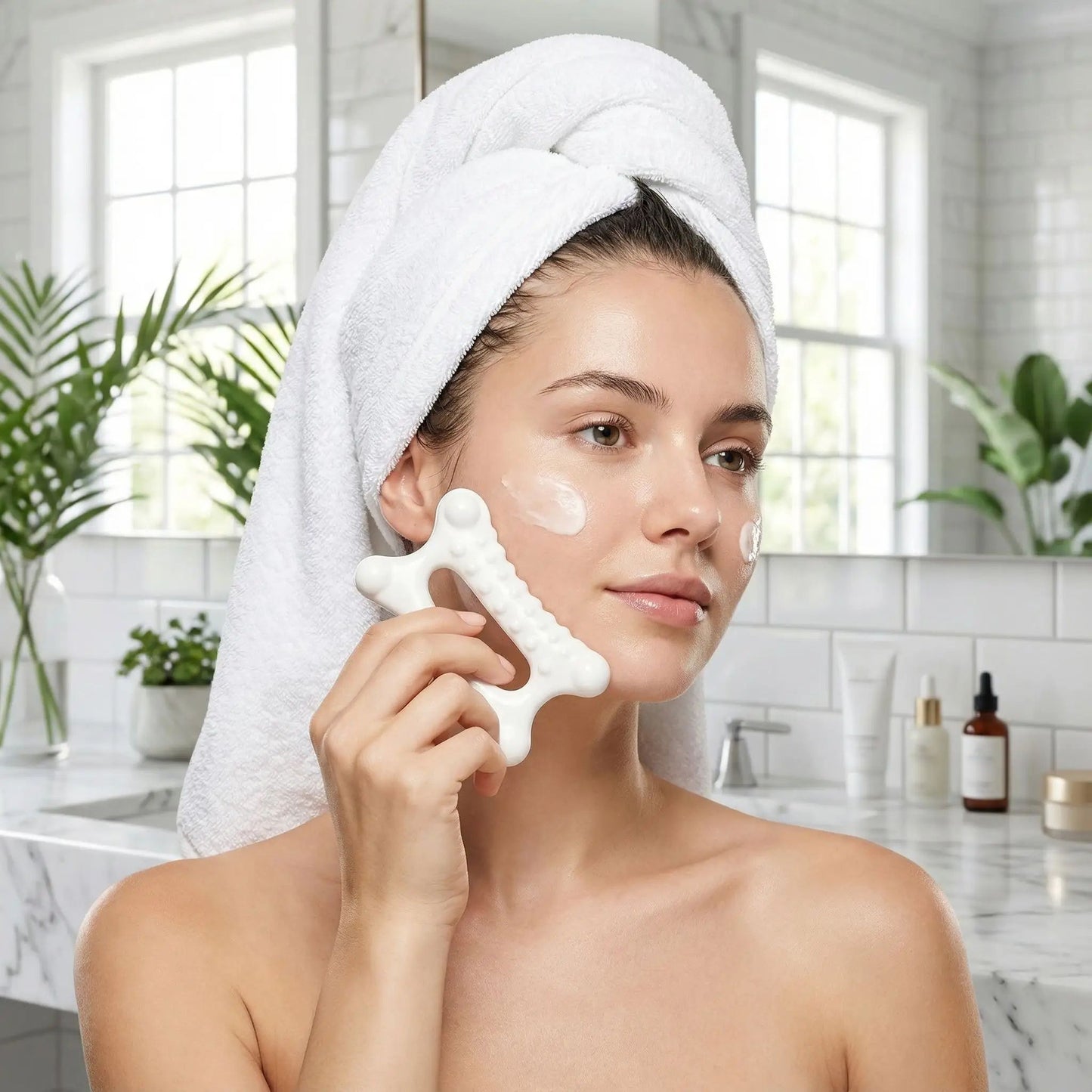 gua sha femme visage creme massage