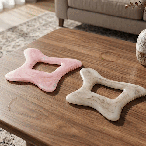 gua sha rose gris corps visage detente