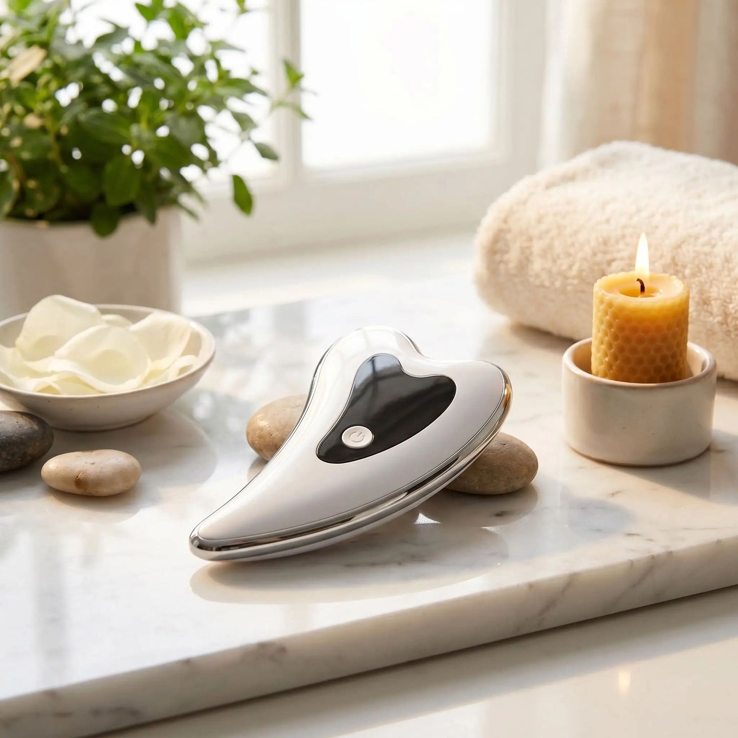 gua sha visage electrique gris massage teint lumineux