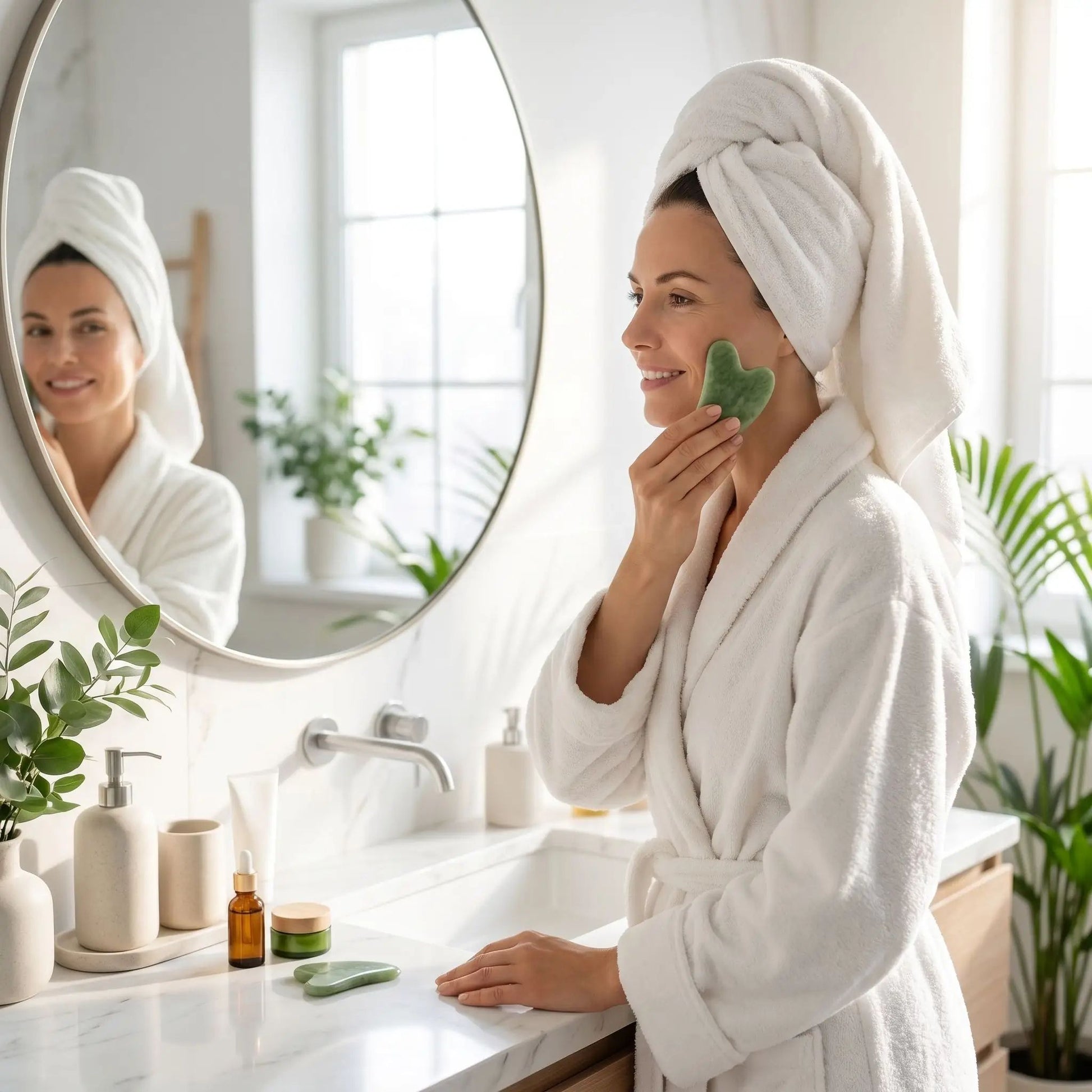 Gua sha visage | Emeraude Glow - Massage et moi