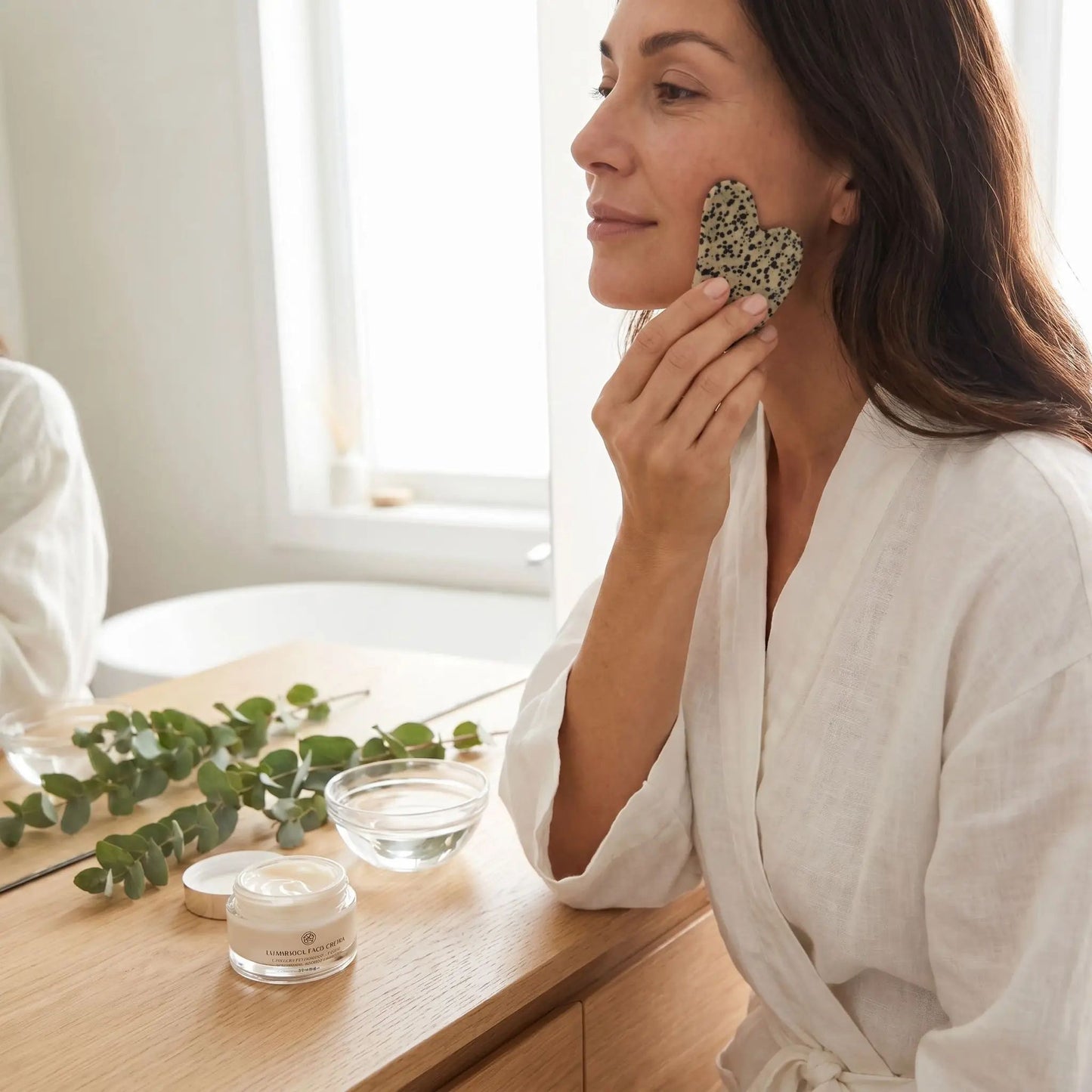 gua sha visage femme massage peau lisse