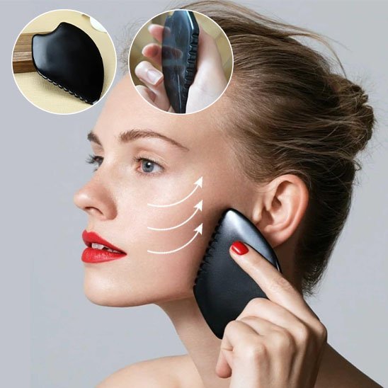 gua sha visage femme mouvements sculpture ovale