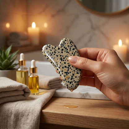 gua sha visage peau lisse lumineuse
