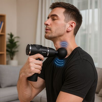 pistolet de massage homme cou