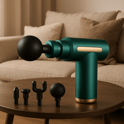 pistolet massage vert quatre embouts