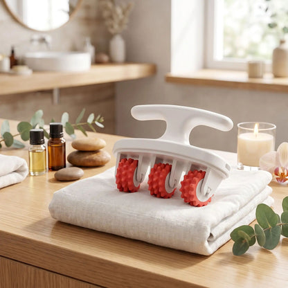 rouleau de massage blanc et orange drainant tonifiant