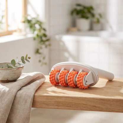 rouleau de massage blanc orange quatre tetes