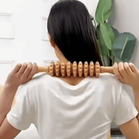 rouleau de massage bois presentation gif