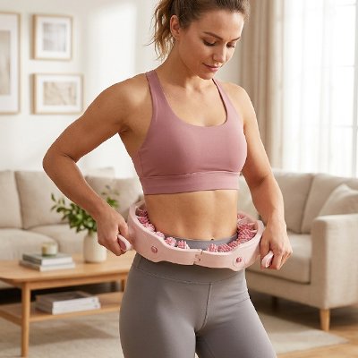 rouleau de massage circulaire femme ventre raffermissement