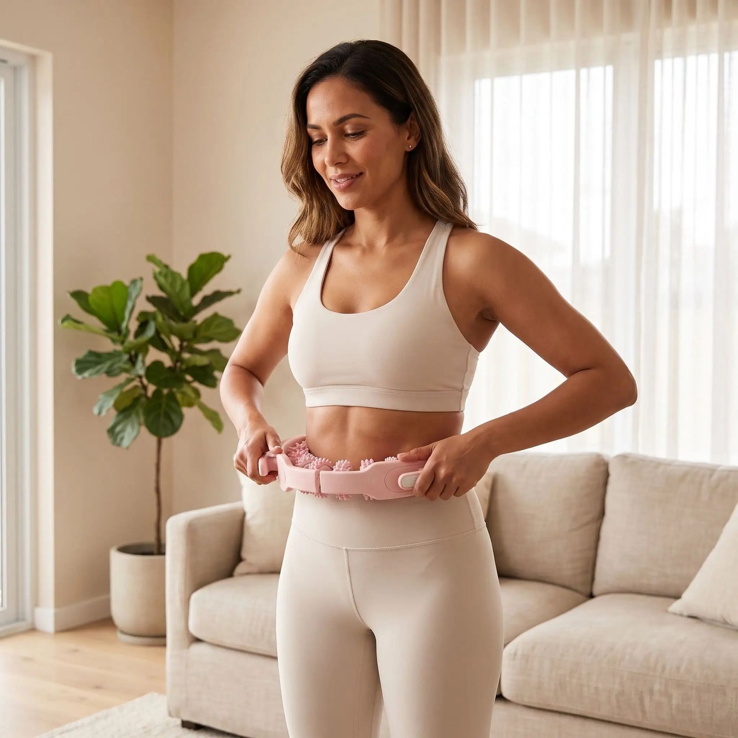 rouleau de massage ventre ferme femme detente