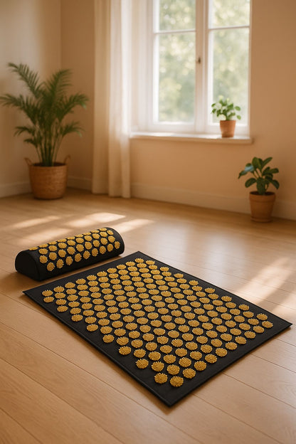 tapis d acupression noir or