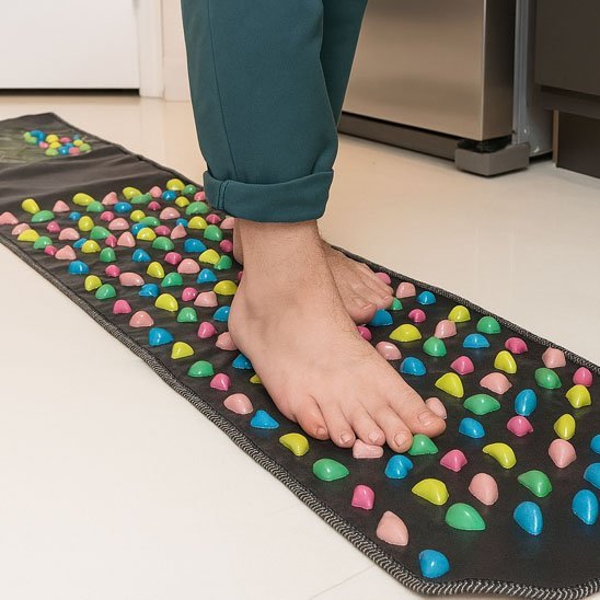 tapis d acupression pieds homme